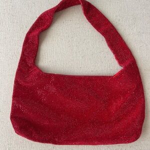 Urban Expressions Red Beaded Shoulder Bag
